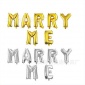 16寸 金色银色 英文 marry me 情人节 求婚场地布置气球