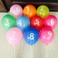 亚光12寸印花数字0-9乳胶气球 儿童生日婚庆派对婚房布置气球批发